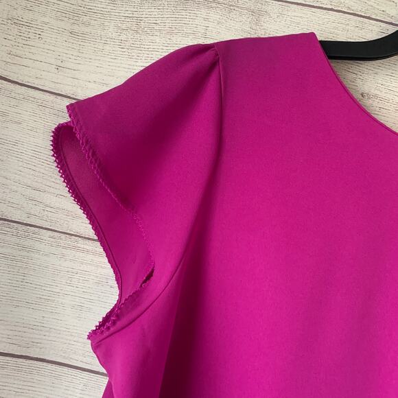 Lands' End Fushia Pink Tulip Sleeve Blouse Size 14 - Picture 9 of 15